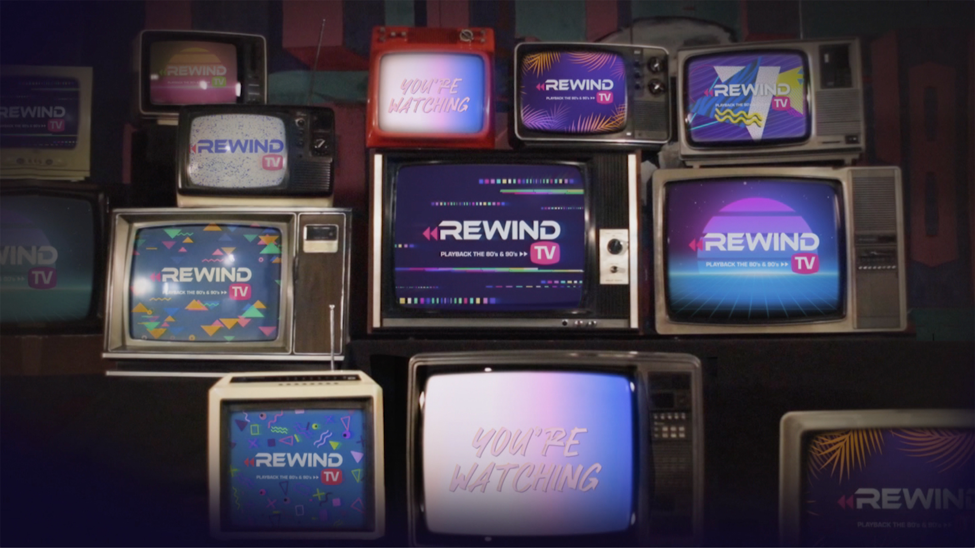 Stacked TVs - You're Watching Rewind TV- Rewind TV